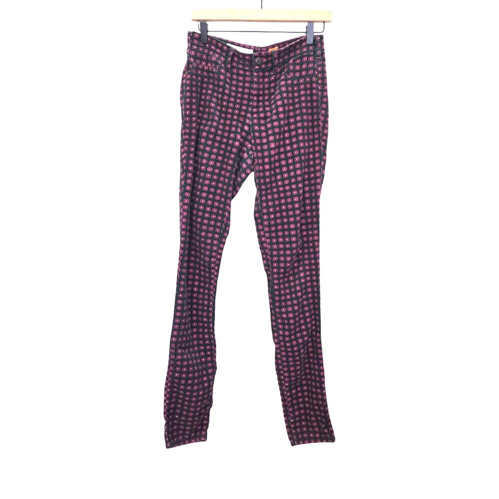 Pilcro and the Letterpress Anthro Geometric Patterned Skinny Leg Corduroy Pants